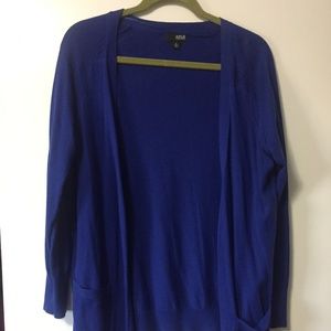 Blue button up cardigan sweater